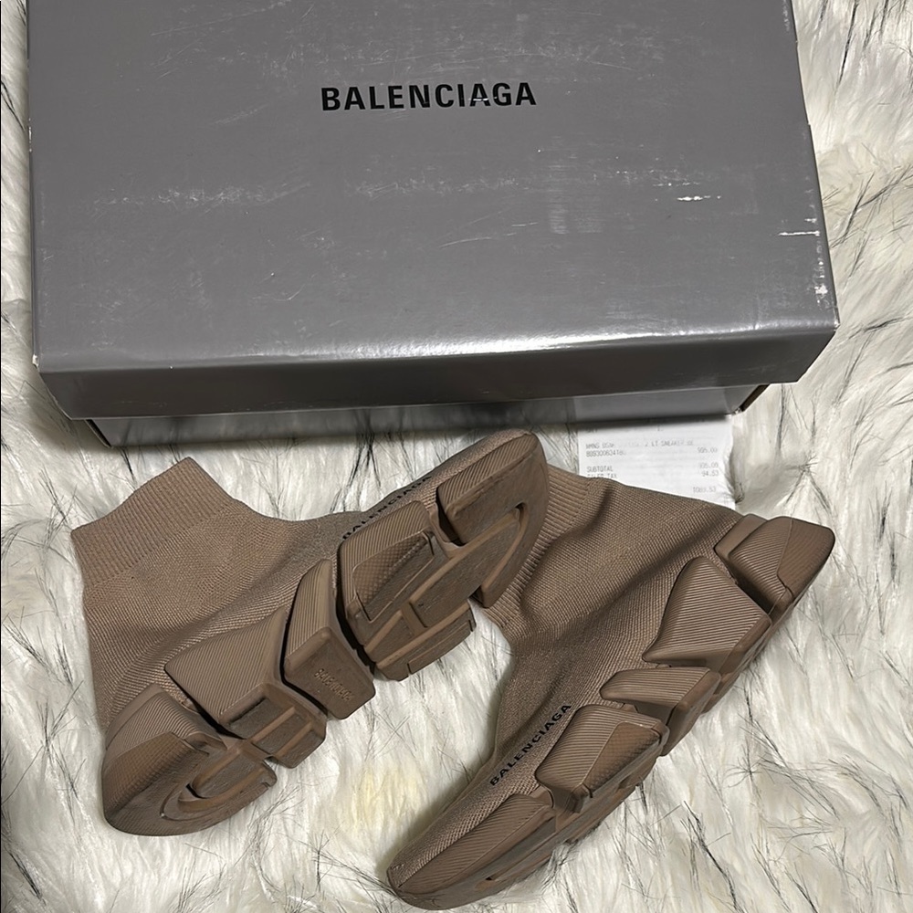 Balenciaga Tan Sock Sneakers